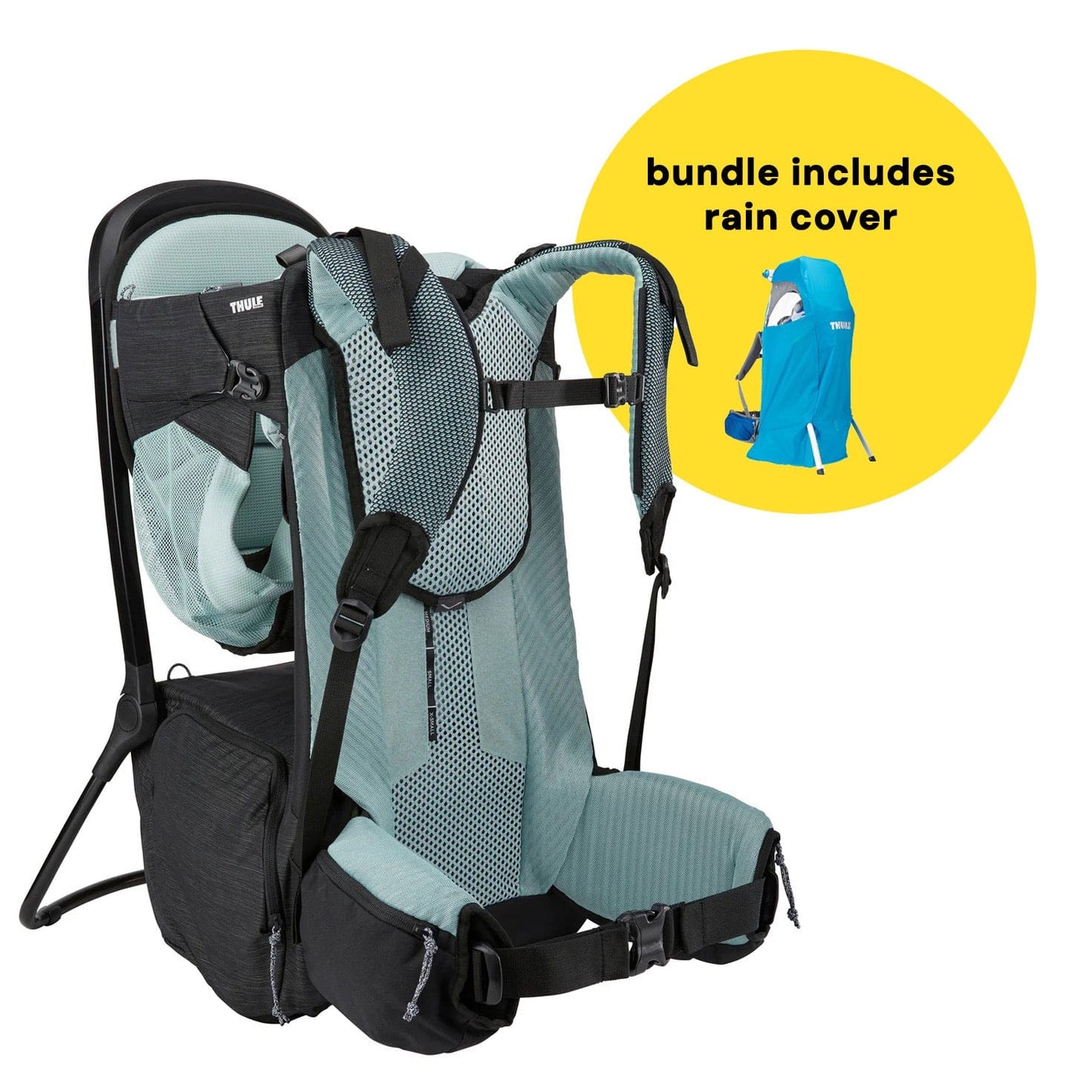 Thule Sapling Child Carrier + Rain Cover Bundle - Black