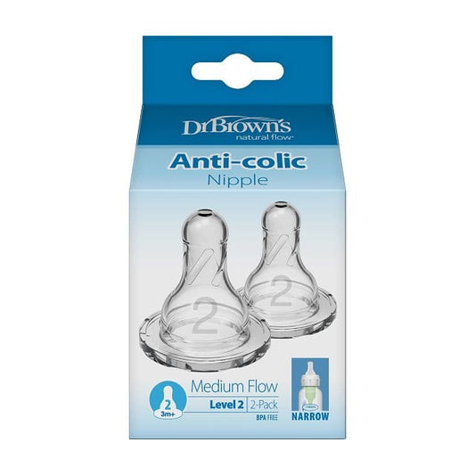 Dr. Brown's Level-2 Standard Neck Nipple, 2-Pack - 322-P3