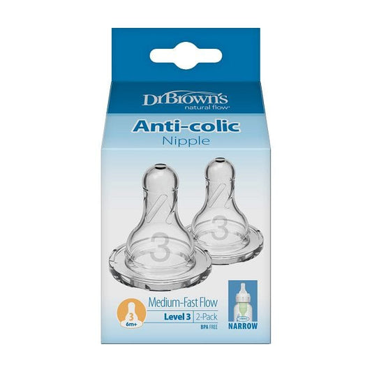 Dr. Brown's Level-3 Standard Neck Nipple, 2-Pack - 332-P3