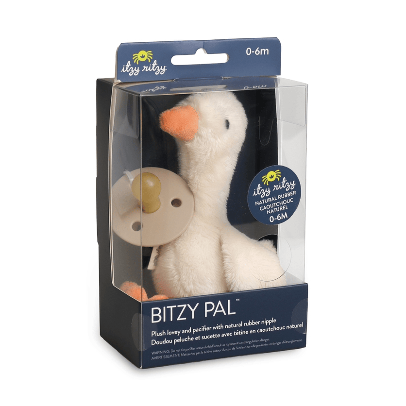 Itzy Ritzy Bitzy Pal Natural Rubber Pacifier & Plush - Goose