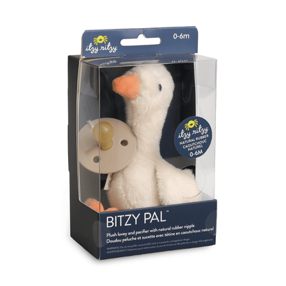 Itzy Ritzy Bitzy Pal Natural Rubber Pacifier & Plush - Goose
