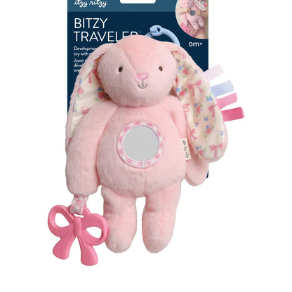 Itzy Ritzy Pink Bunny Bitzy Traveler Plush Toy