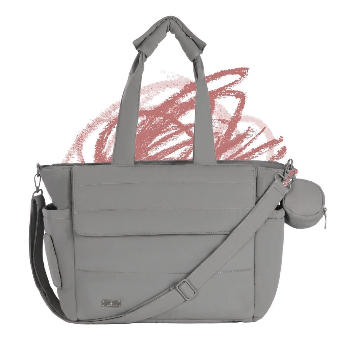 BabbleRoo Puffer Flo Diaper Tote Bag - Gray