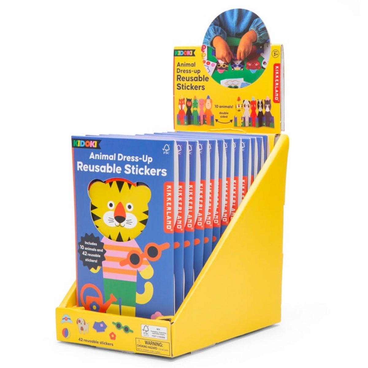 Kikkerland Kidoki Animal Dress-Up Reusable Stickers