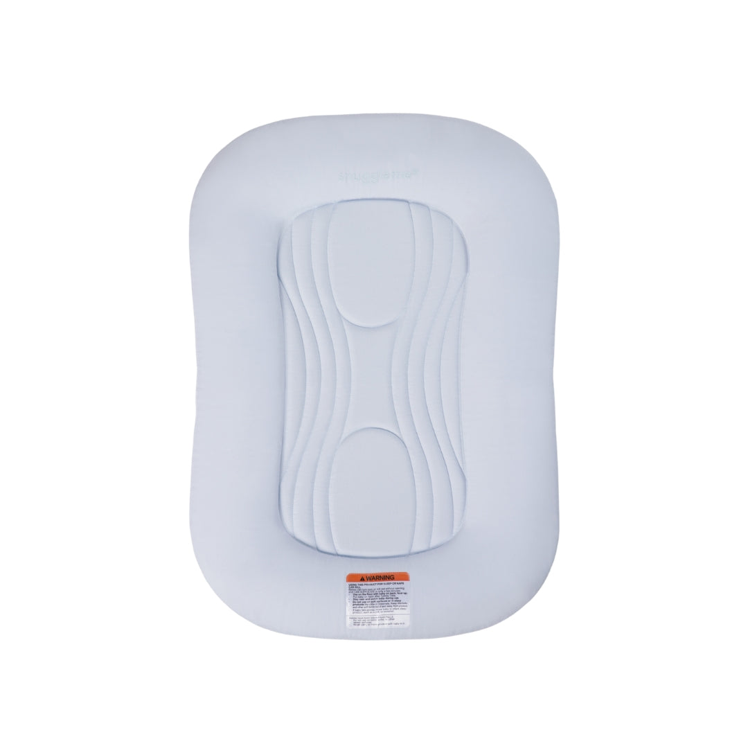 Light blue Snuggle Me infant lounger with central contoured cushion