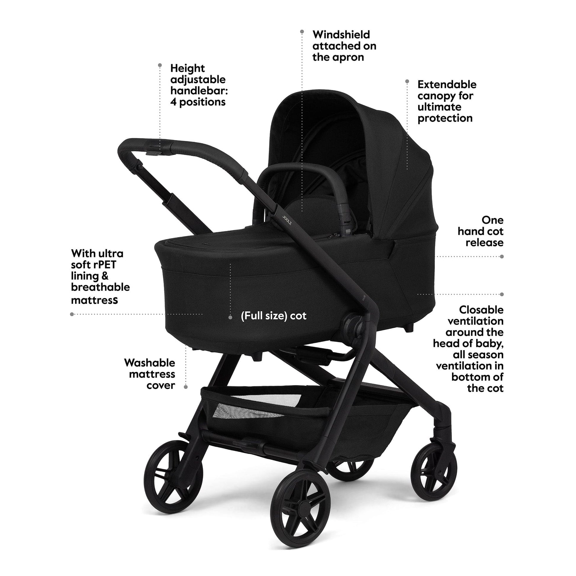 Joolz Hub2 Bassinet - Space Black - 400121