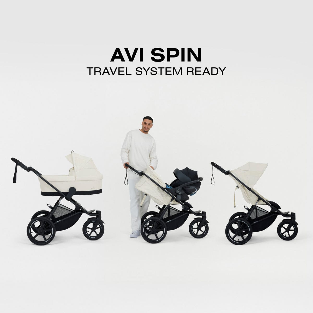 Cybex Avi Spin Jogging Stroller - Fog Grey – Albee Baby