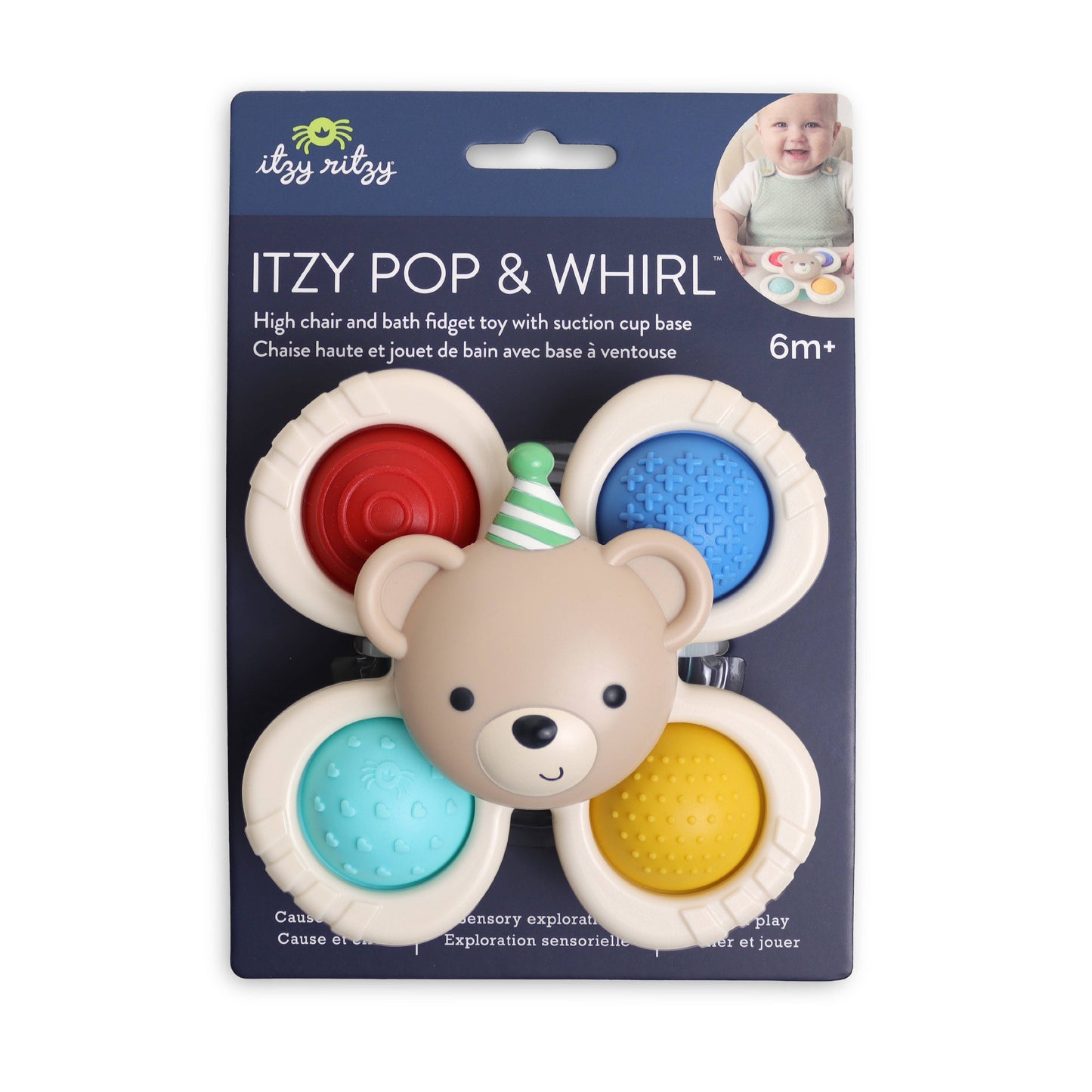 Itzy Ritzy Itzy Pop & Whirl™ Fidget Spinner Travel & Bath Toy - Circus