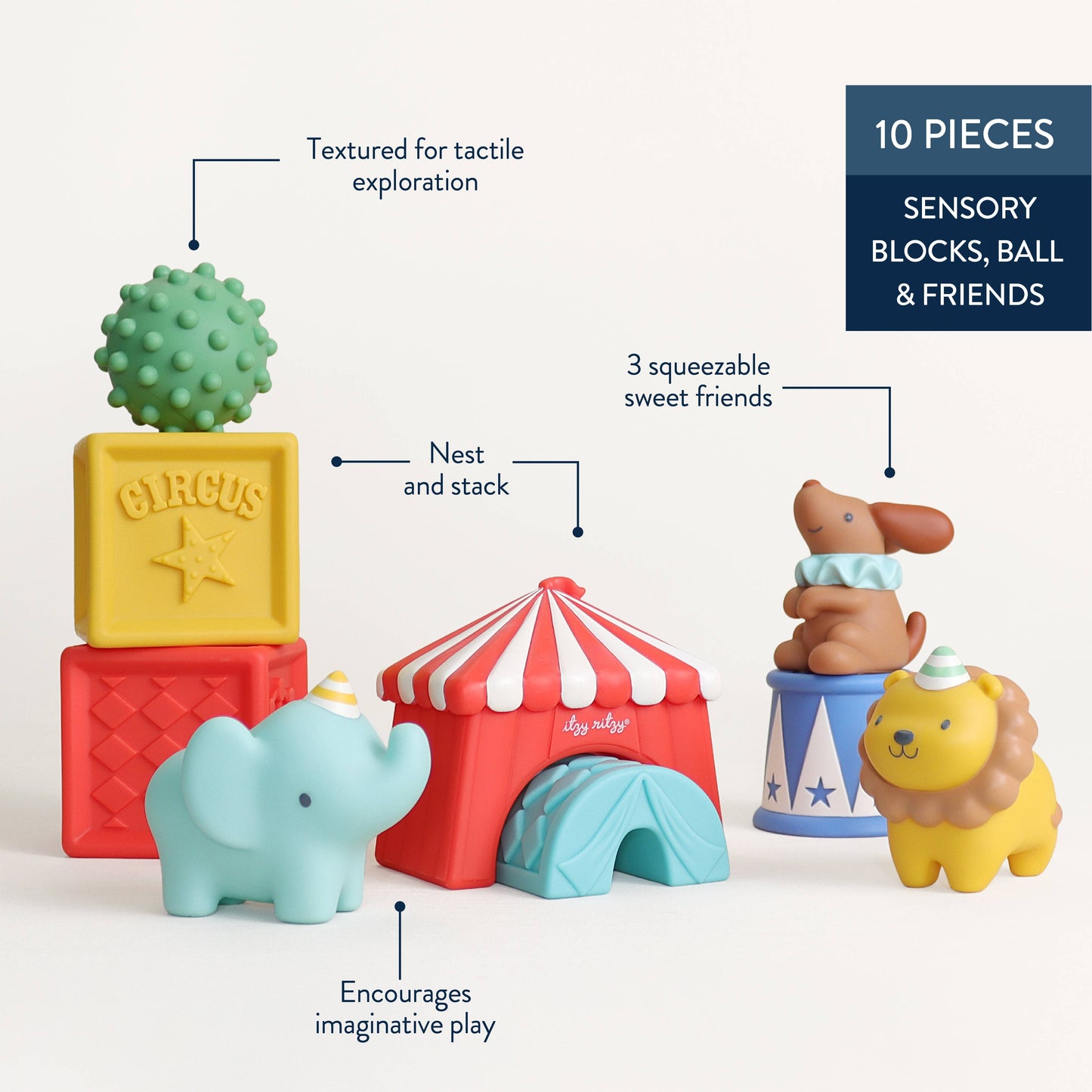 Itzy Ritzy Itzy Blocks™ Sensory Blocks Set - Circus