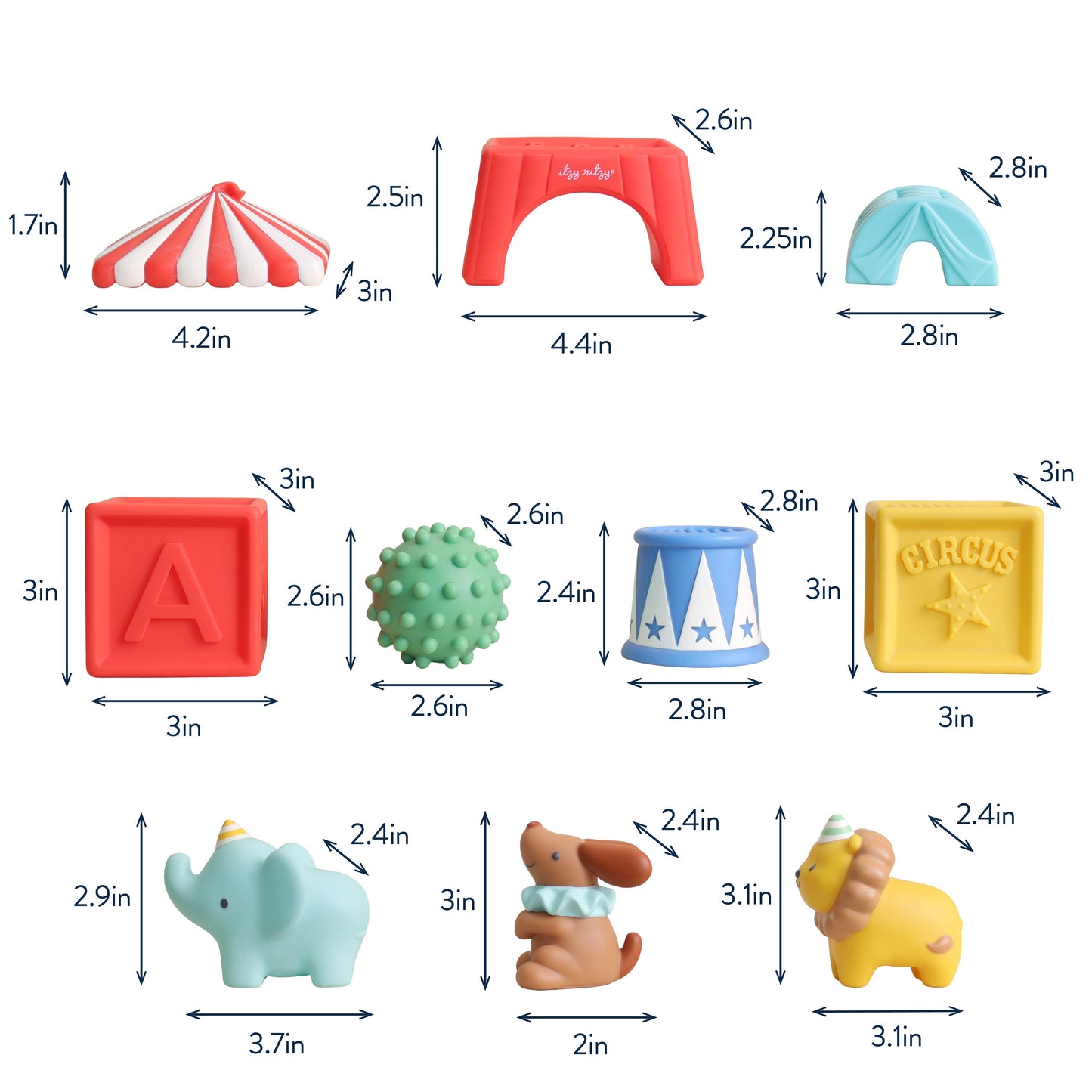 Itzy Ritzy Itzy Blocks™ Sensory Blocks Set - Circus