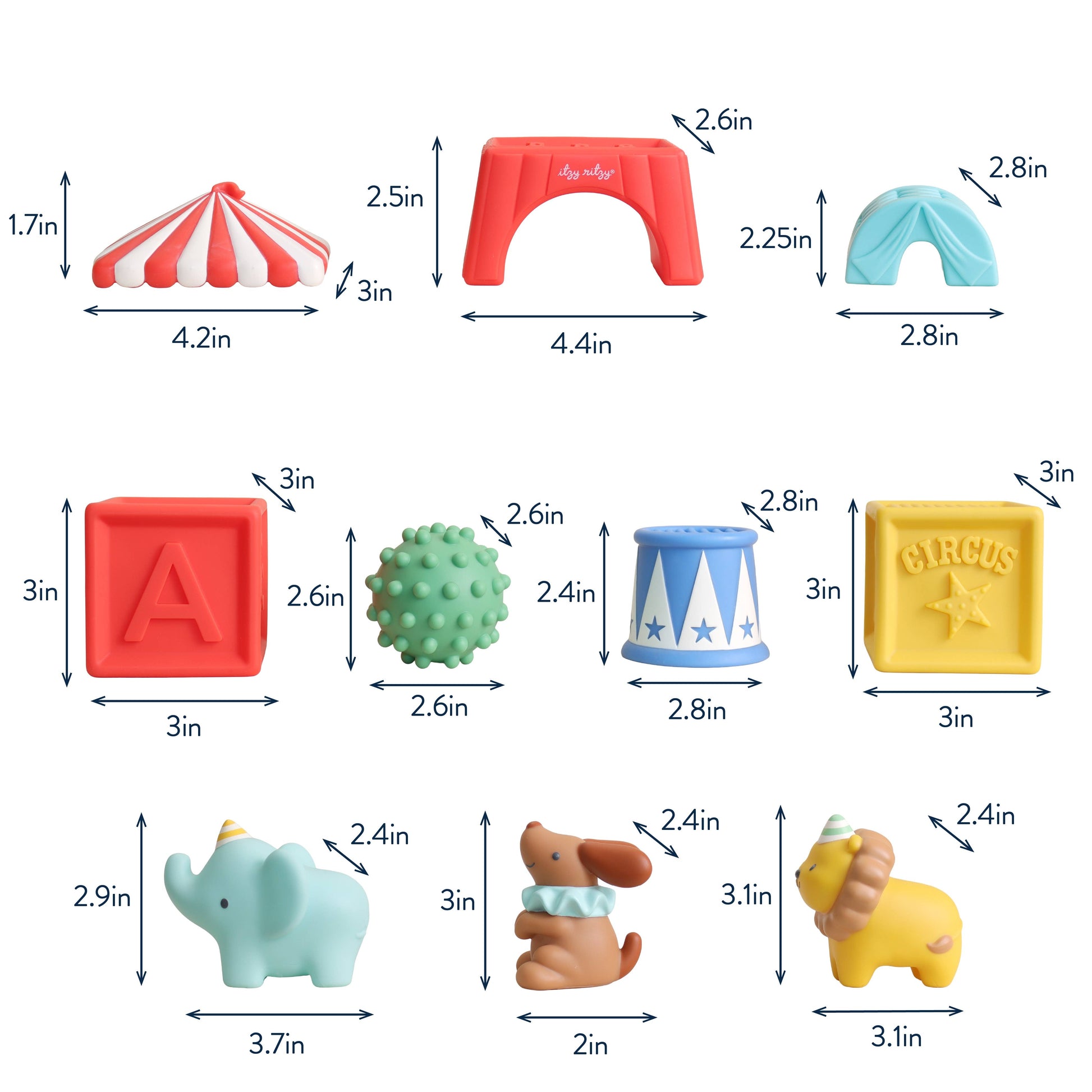 Itzy Ritzy Itzy Blocks™ Sensory Blocks Set - Circus
