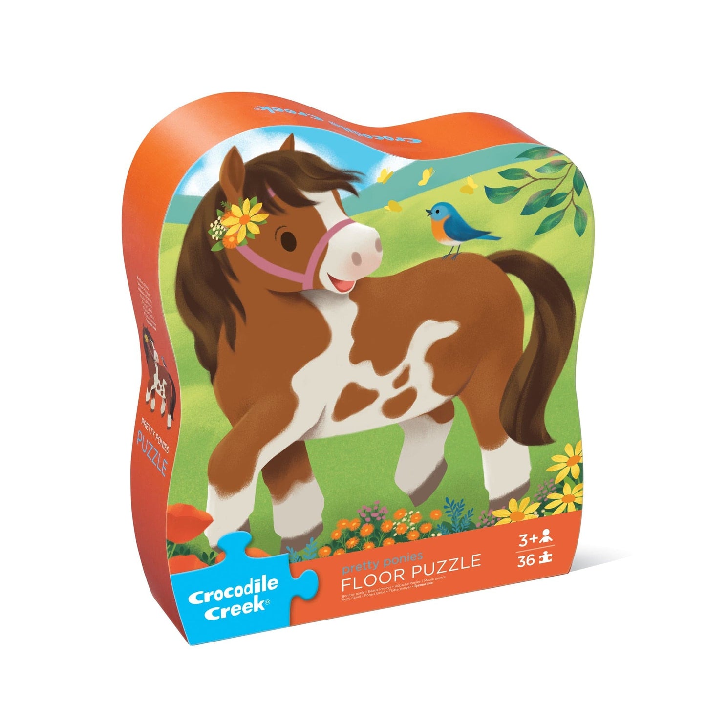 Crocodile Creek 36-Pc Shaped Box Puzzle - Pretty Ponies