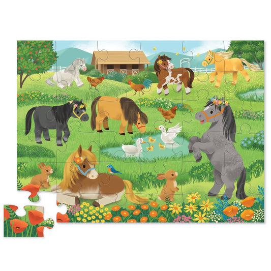 Crocodile Creek 36-Pc Shaped Box Puzzle - Pretty Ponies