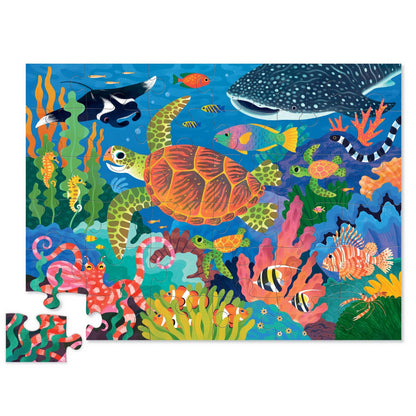 Crocodile Creek 36-Pc Foil Shaped Box Puzzle - Sea Turtle