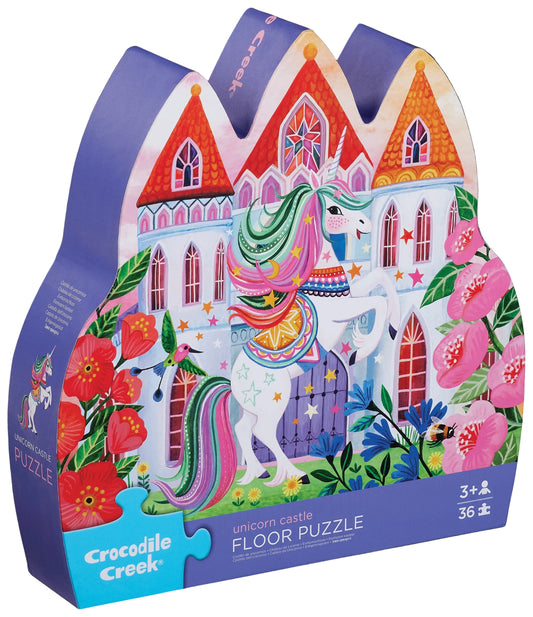 Crocodile Creek 36-Pc Shaped Box Puzzle - Unicorn Castle