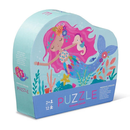 Crocodile Creek 12-Piece Mini Shaped Box Puzzle - Mermaid Dreams