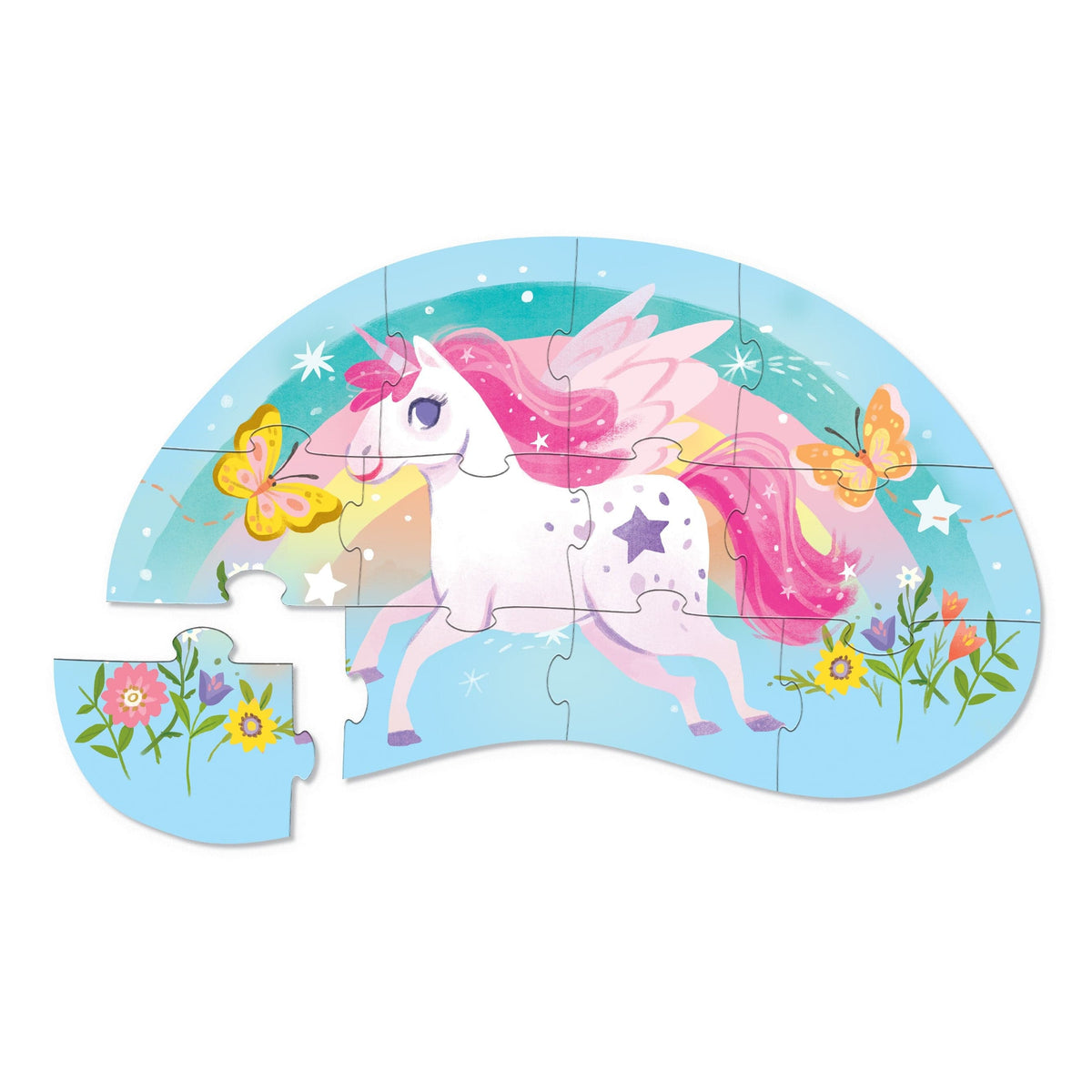 Crocodile Creek 12-Piece Mini Shaped Box Puzzle - Sweet Unicorn