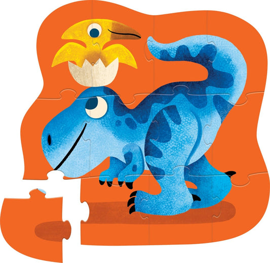Crocodile Creek 12-Piece Mini Shaped Box Puzzle - Dino Friends