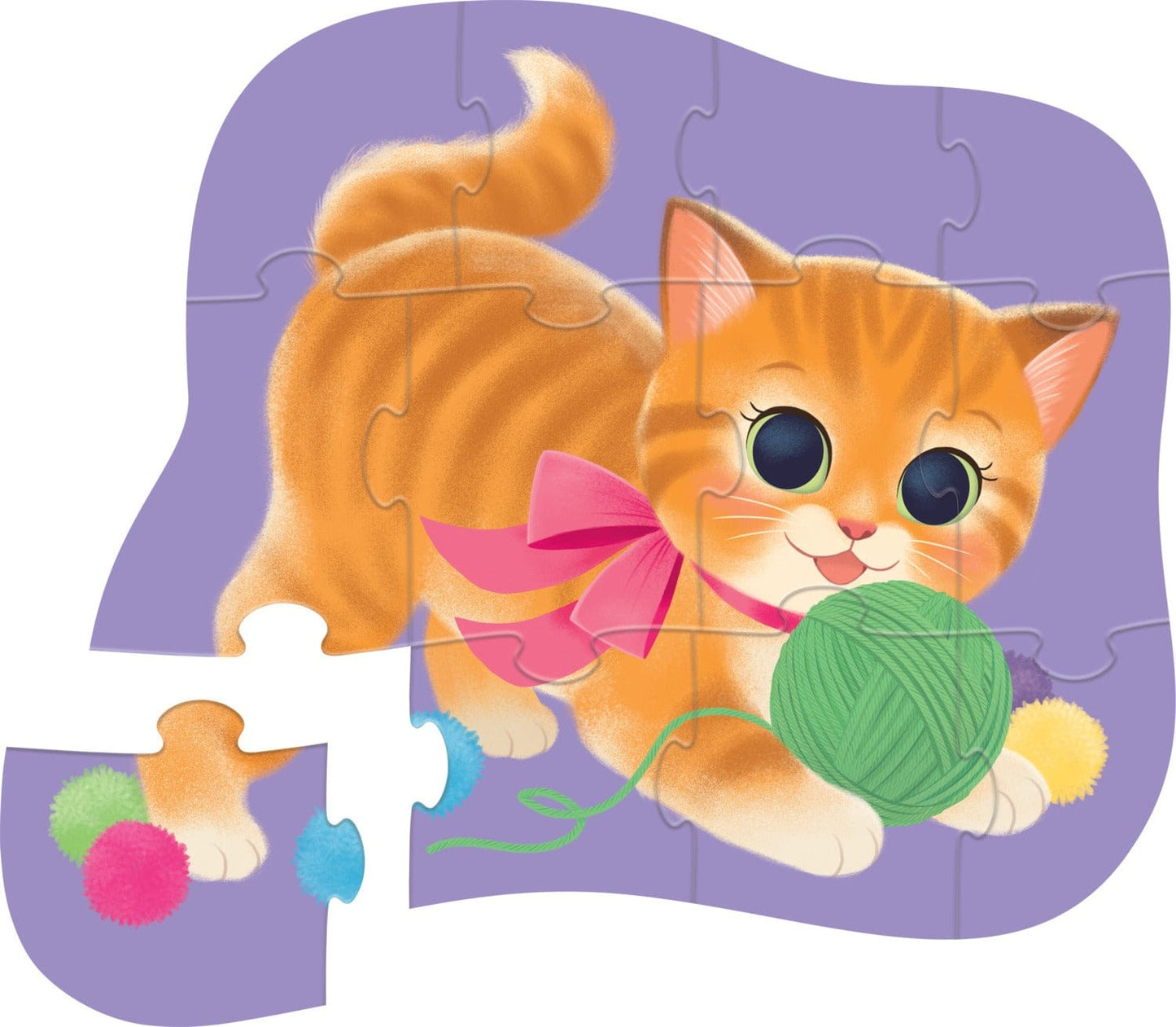 Crocodile Creek 12-Piece Mini Shaped Box Puzzle - Cute Kitten