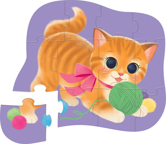Crocodile Creek 12-Piece Mini Shaped Box Puzzle - Cute Kitten