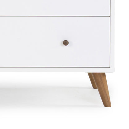 dadada Austin 5-Drawer Dresser - White / Walnut Oak