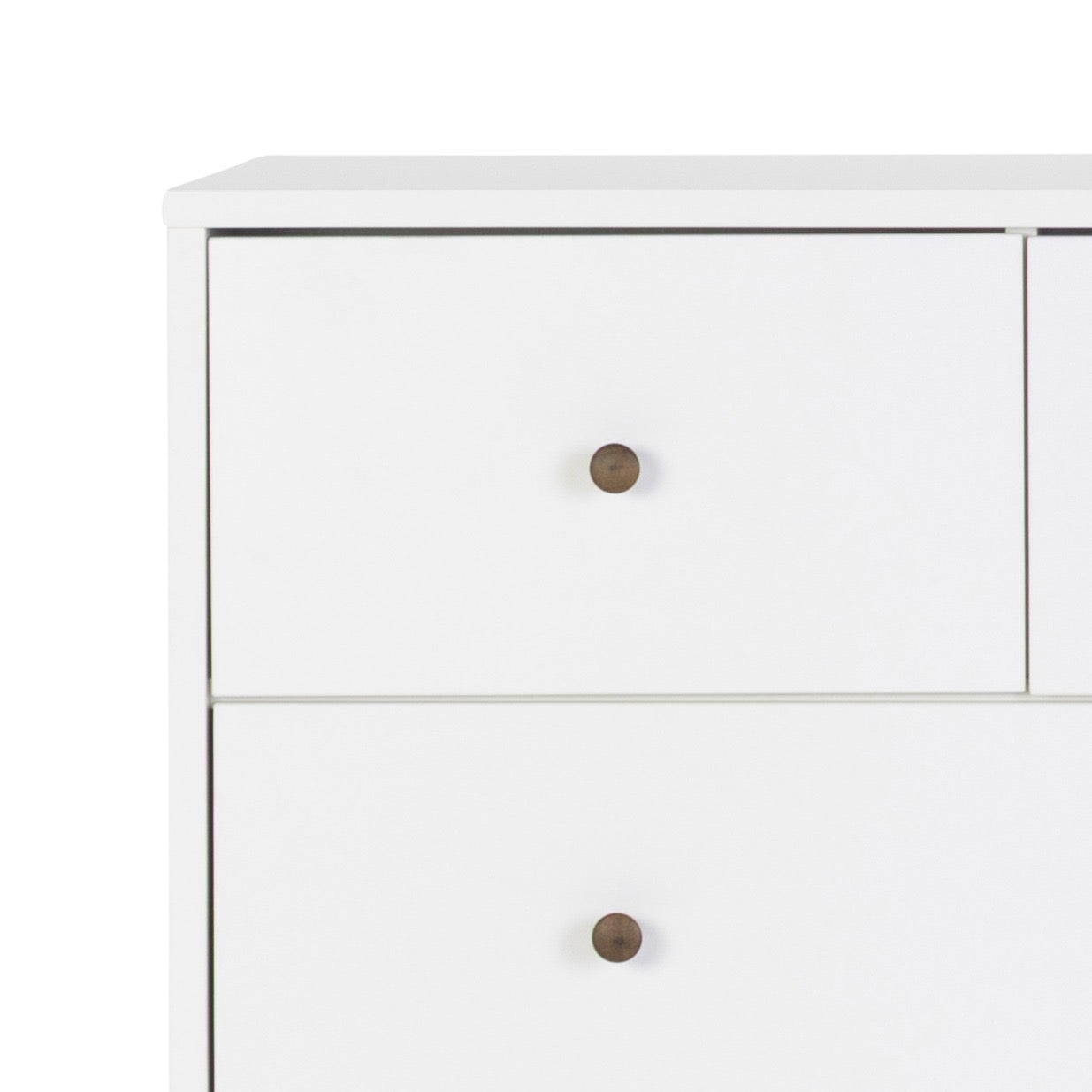 dadada Austin 5-Drawer Dresser - White / Walnut Oak