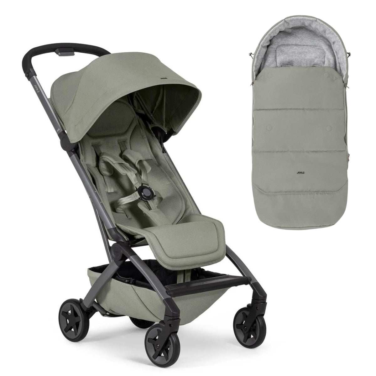 Joolz Aer2 Lightweight Compact Stroller + Footmuff Bundle - Sage Green