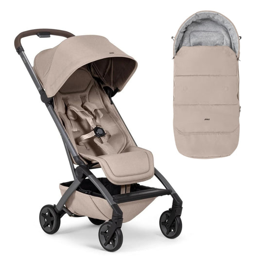 Joolz Aer2 Lightweight Compact Stroller + Footmuff Bundle - Sandy Taupe