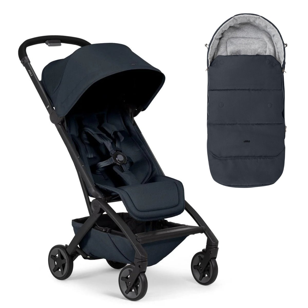Joolz Aer2 Lightweight Compact Stroller + Footmuff Bundle - Dark Navy Blue
