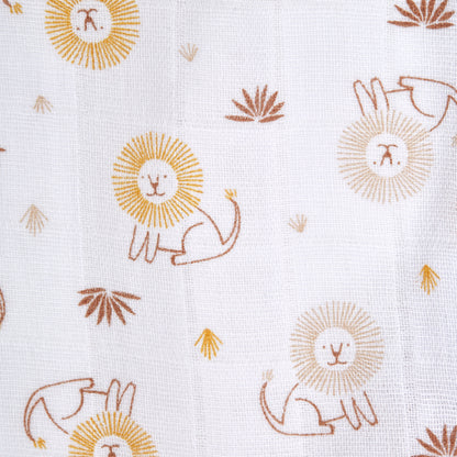 Halo 100% Cotton Muslin Swaddle TOG 1.5 - Lions (Newborn)