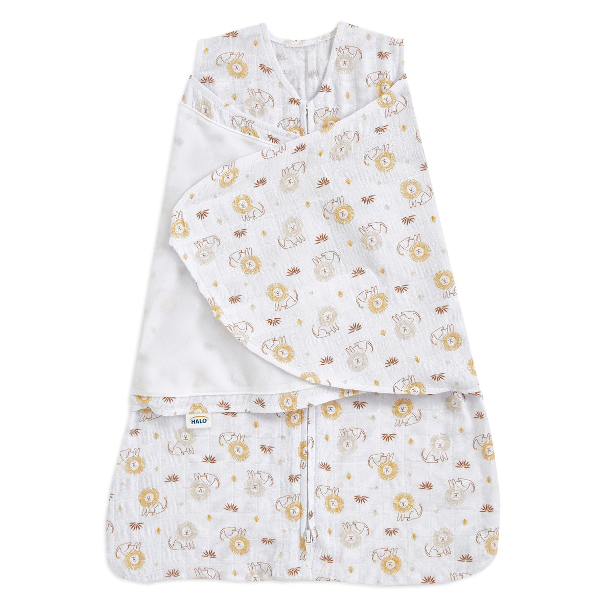 Halo 100% Cotton Muslin Swaddle TOG 1.5 - Lions (Newborn)