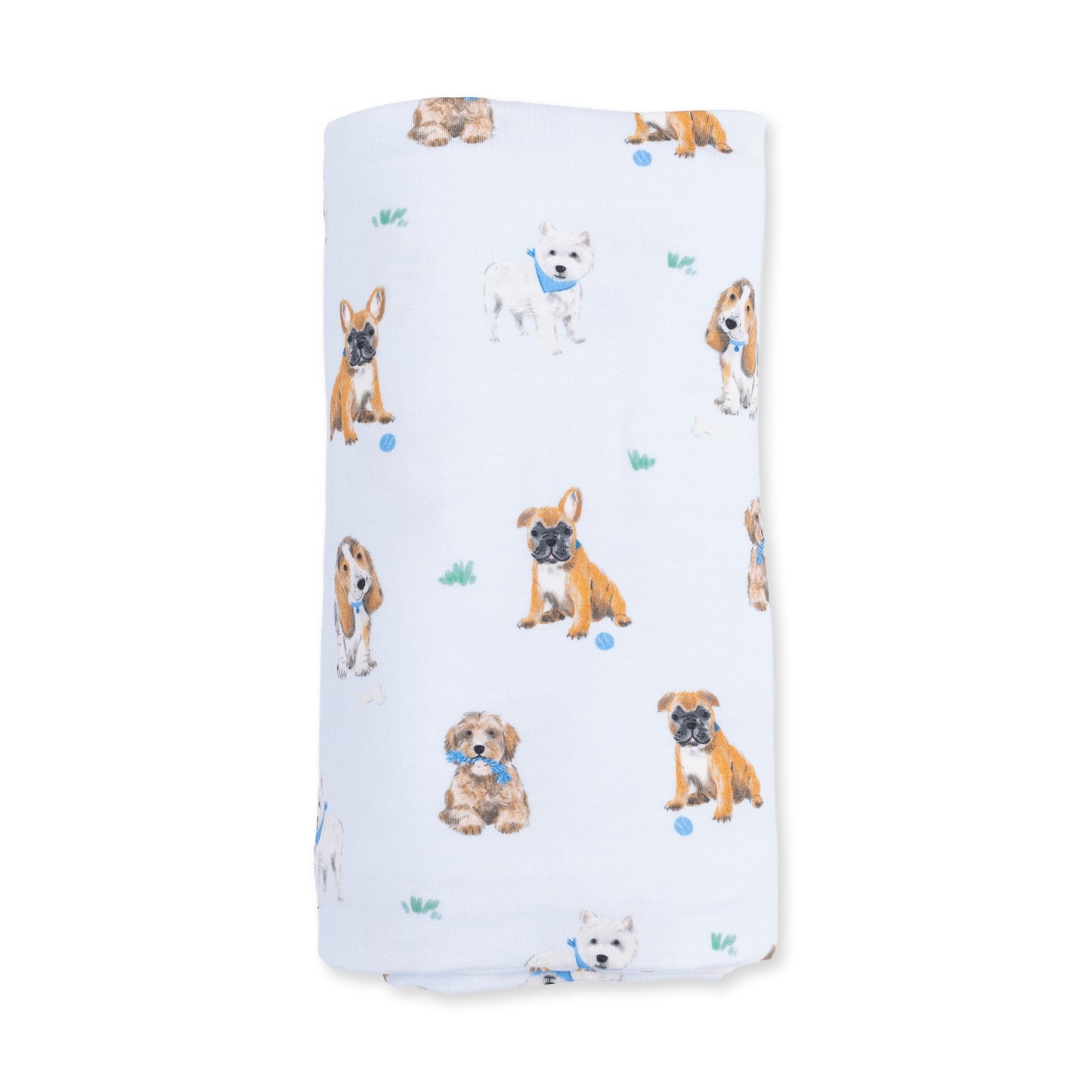 Angel Dear Bestie Dogs Blue Swaddle Blanket
