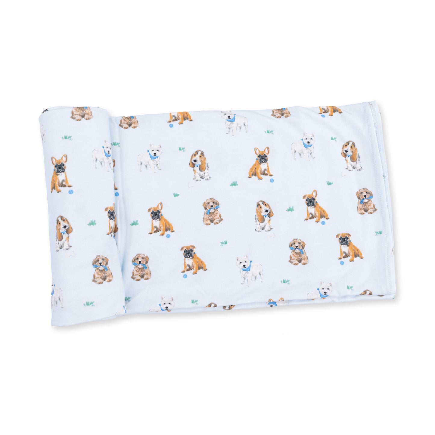 Angel Dear Bestie Dogs Blue Swaddle Blanket