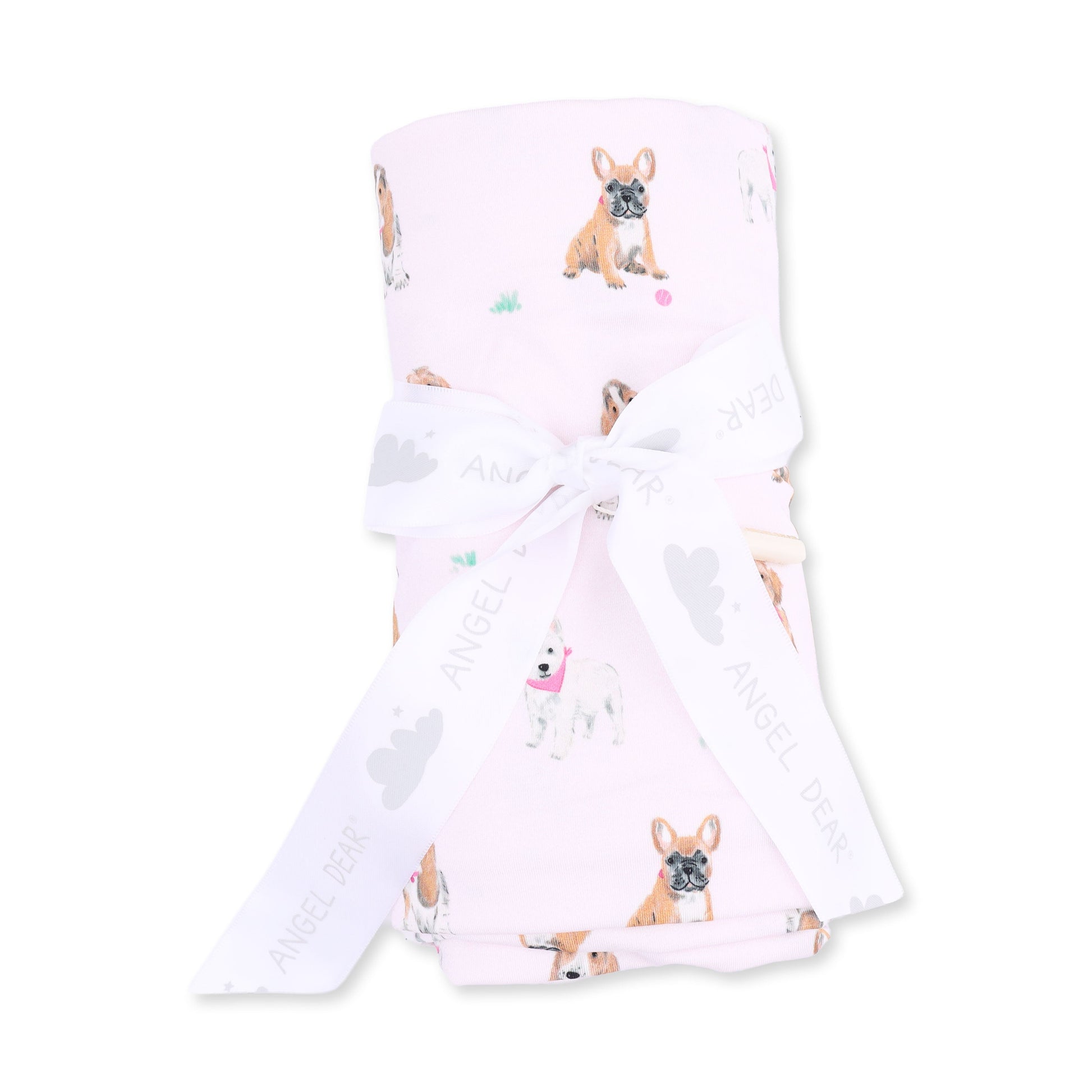 Angel Dear Bestie Dogs Pink Swaddle Blanket