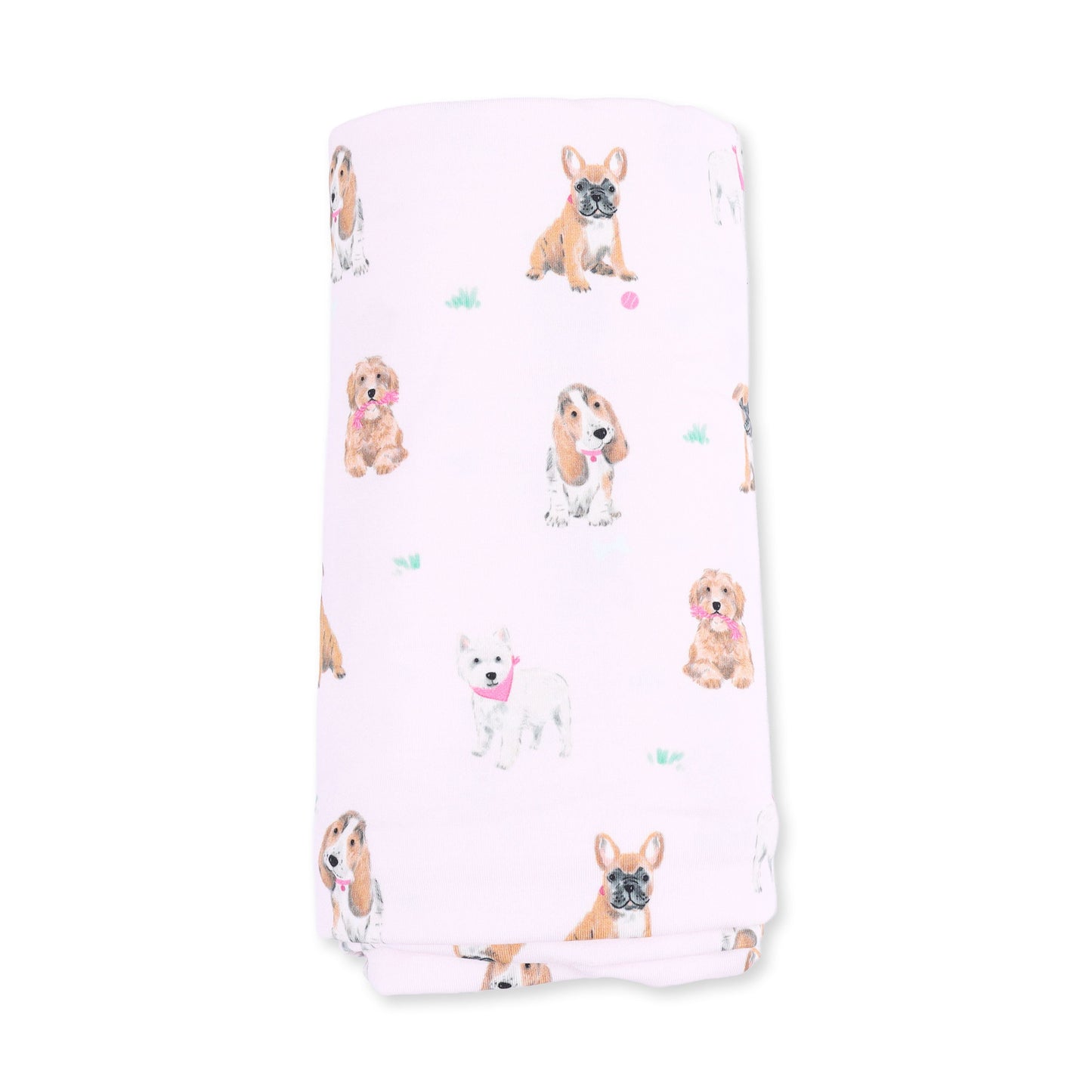 Angel Dear Bestie Dogs Pink Swaddle Blanket