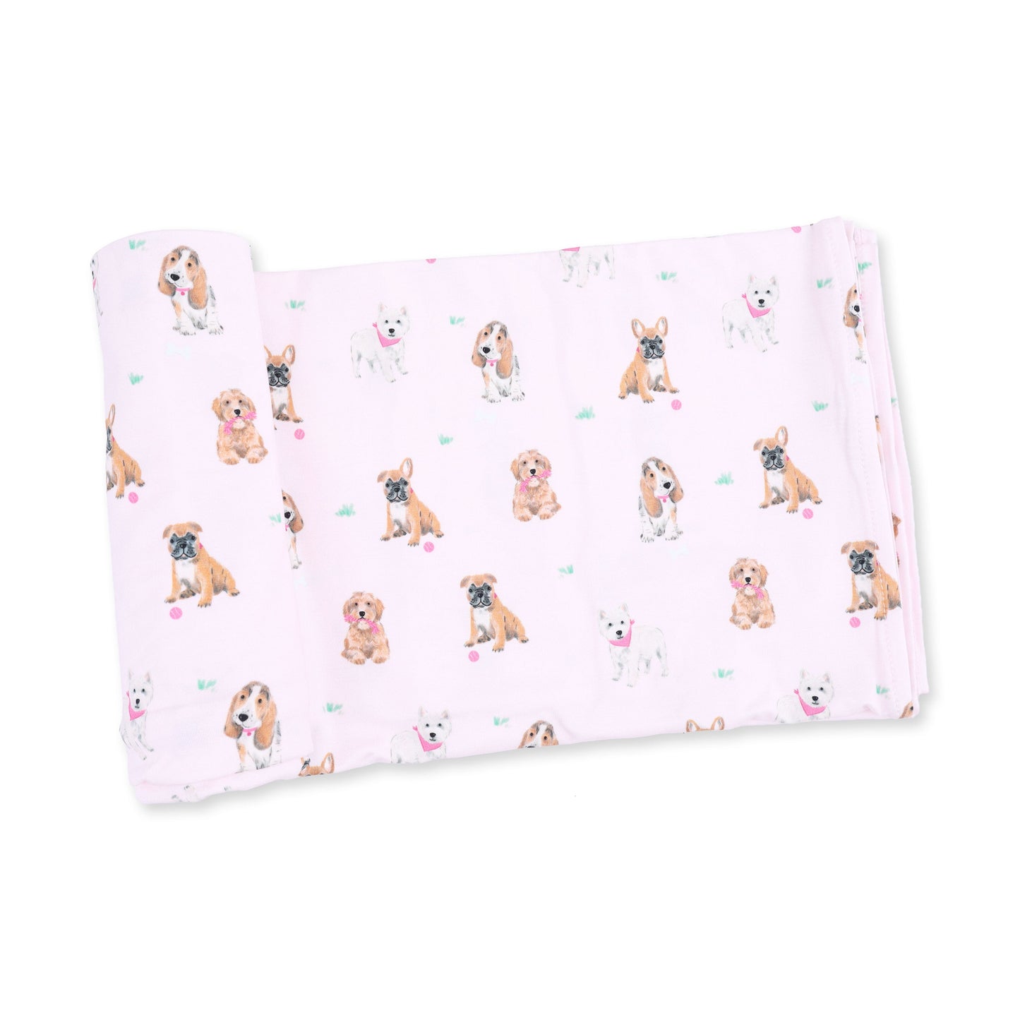 Angel Dear Bestie Dogs Pink Swaddle Blanket
