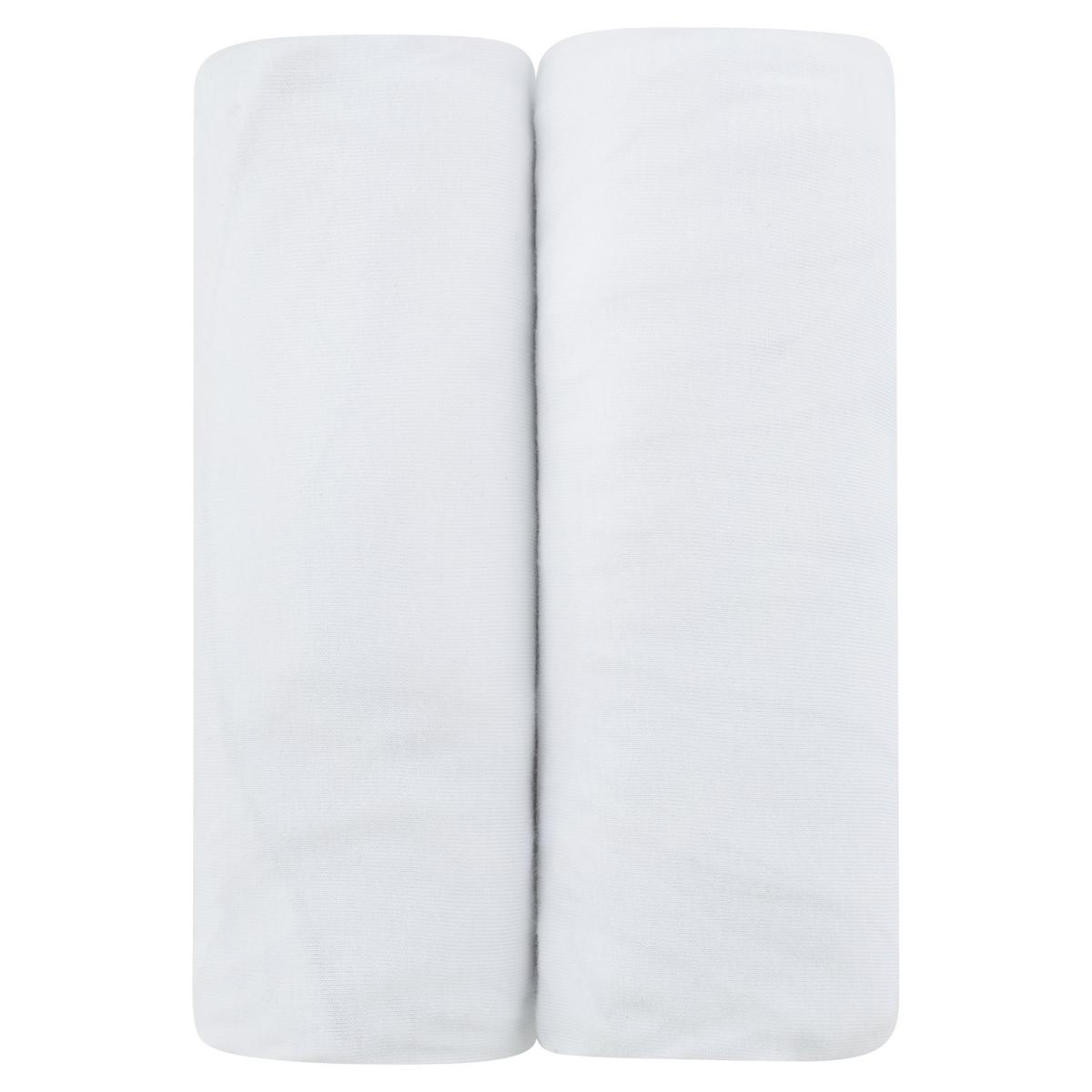 Ely's & Co. 2 Pack Bassinet Sheets - Solid White