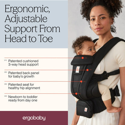 Ergobaby Omni Deluxe Baby Carrier, Mesh - Onyx Black