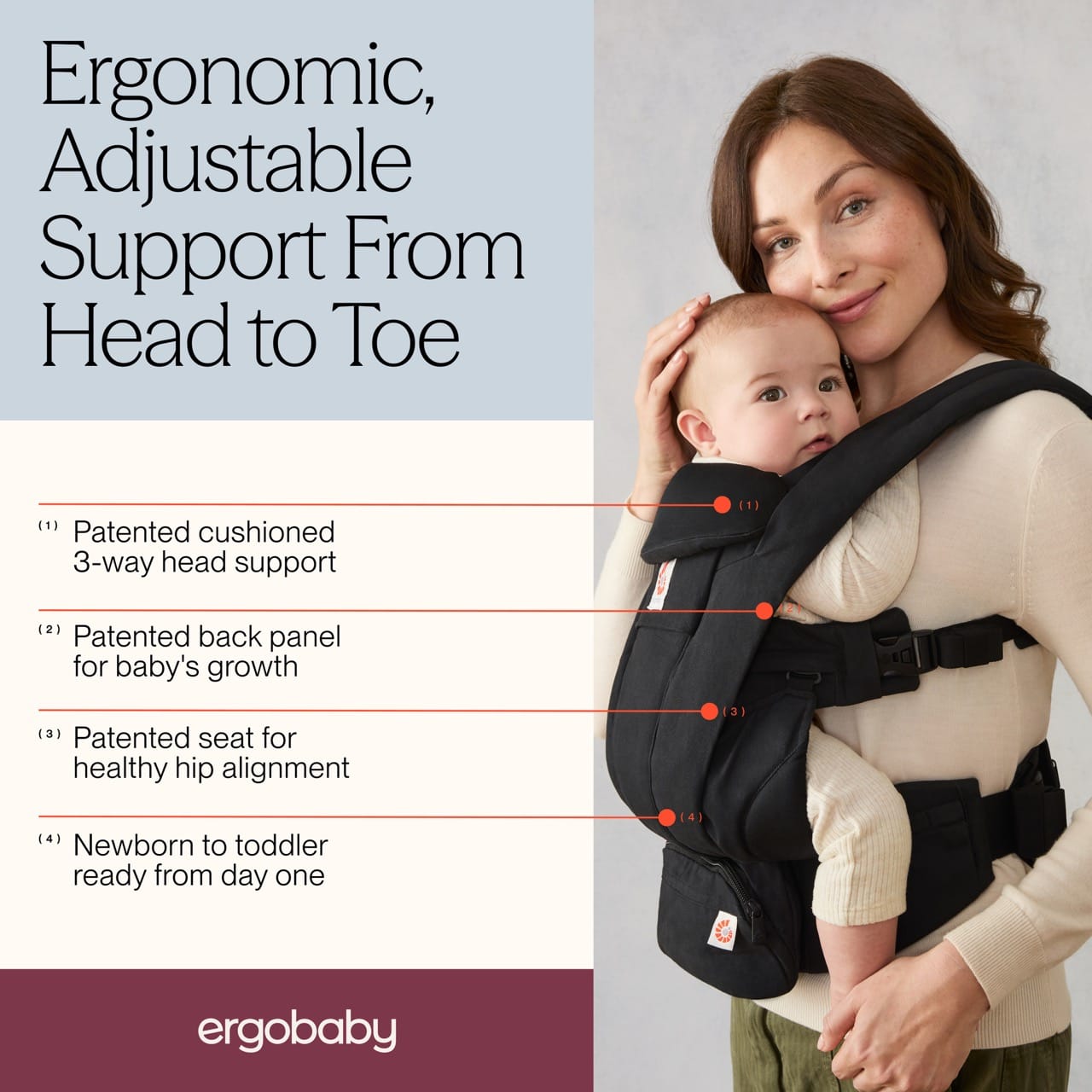 Ergobaby Omni Deluxe Baby Carrier, Cotton - Onyx Black – Albee Baby