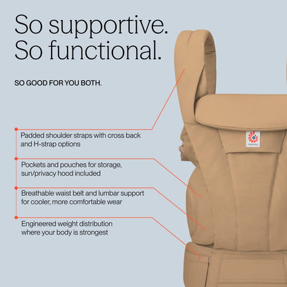 Ergobaby Omni Deluxe Baby Carrier, Cotton - Camel