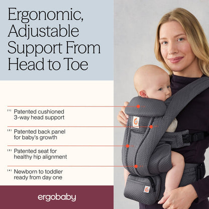 Ergobaby Omni Deluxe Baby Carrier, Mesh - Graphite Grey