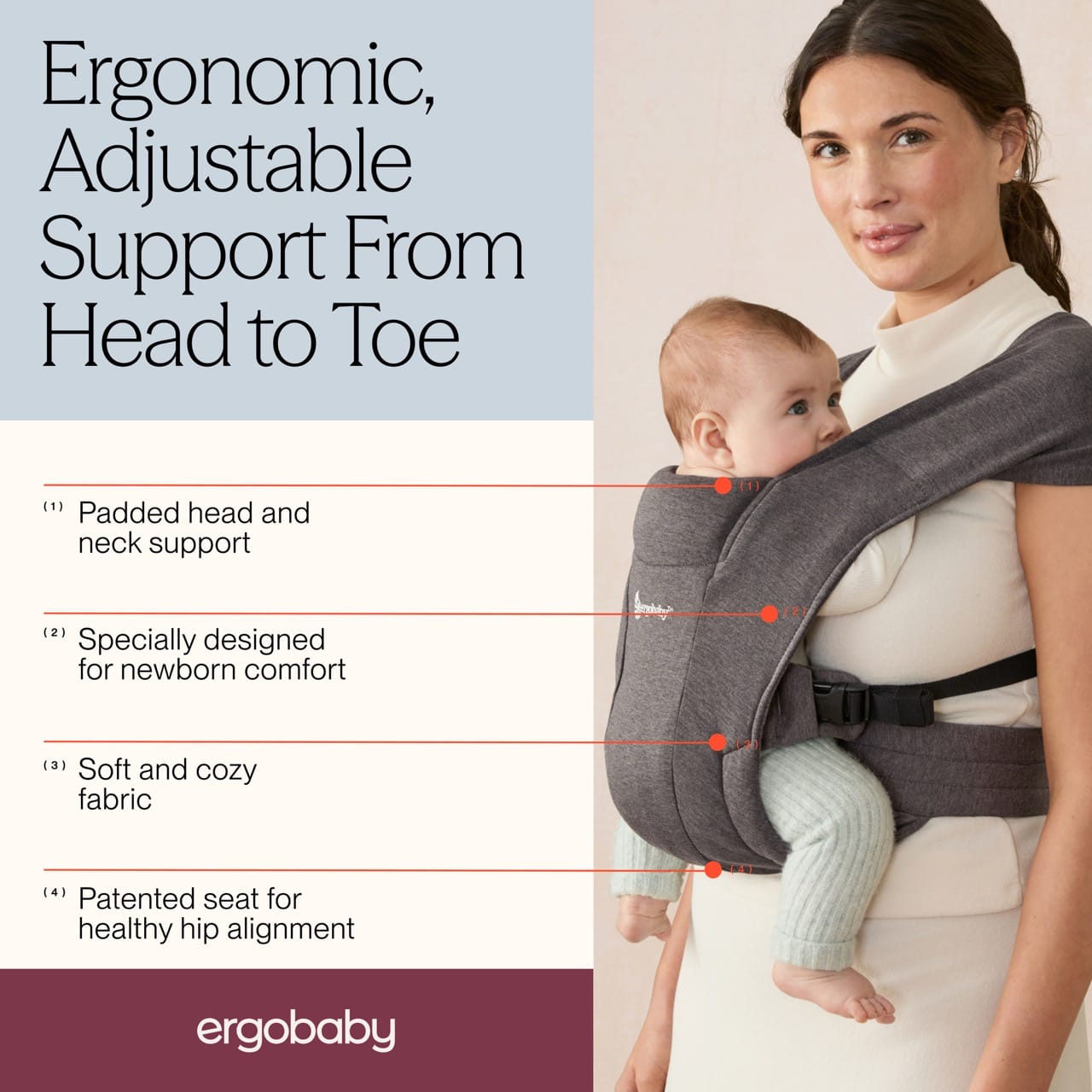 Ergobaby Embrace Carrier - Heather Grey
