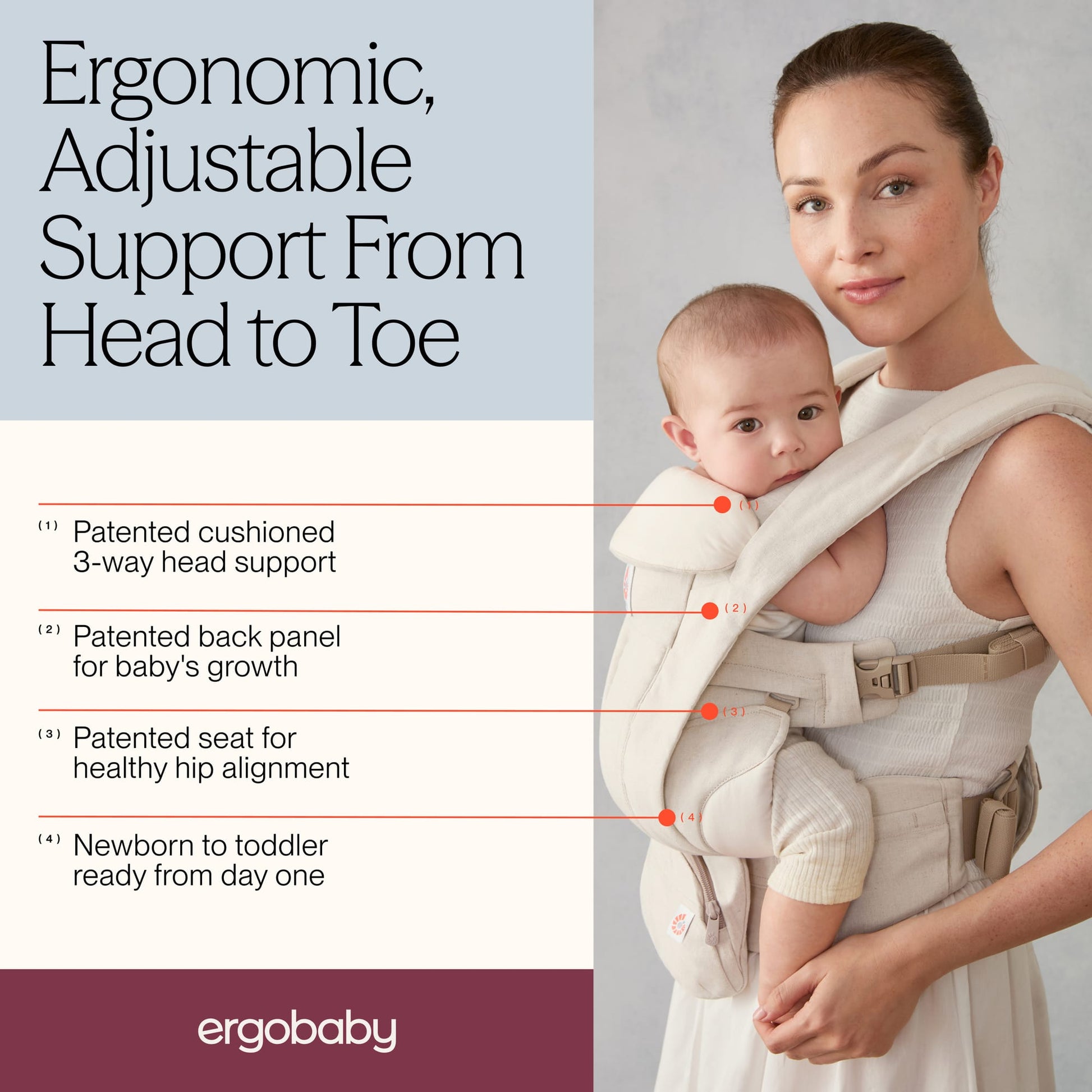 Ergobaby Omni Deluxe Baby Carrier, Linen