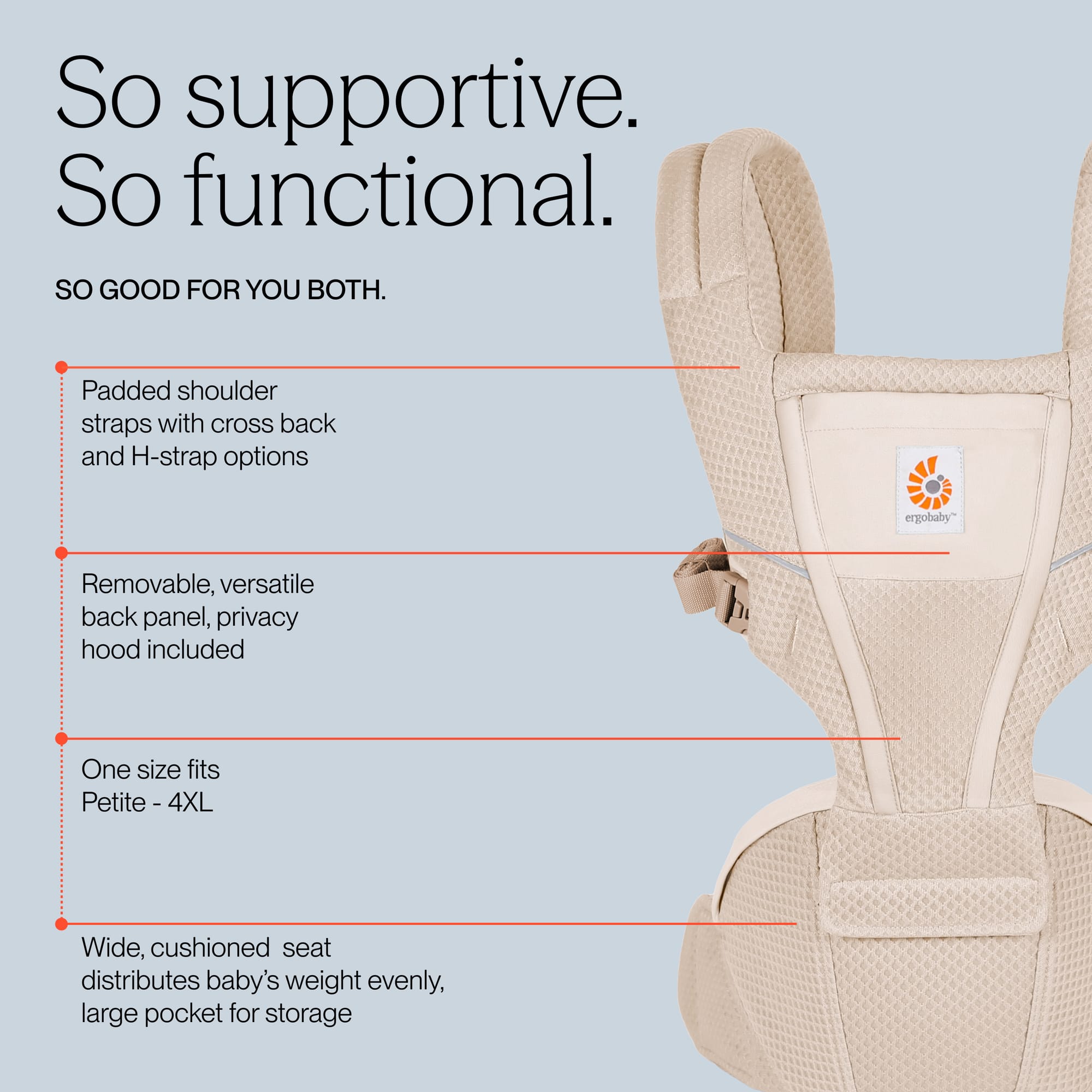 Ergobaby Alta Hip Seat Mesh Baby Carrier - Pink Quartz – Albee Baby