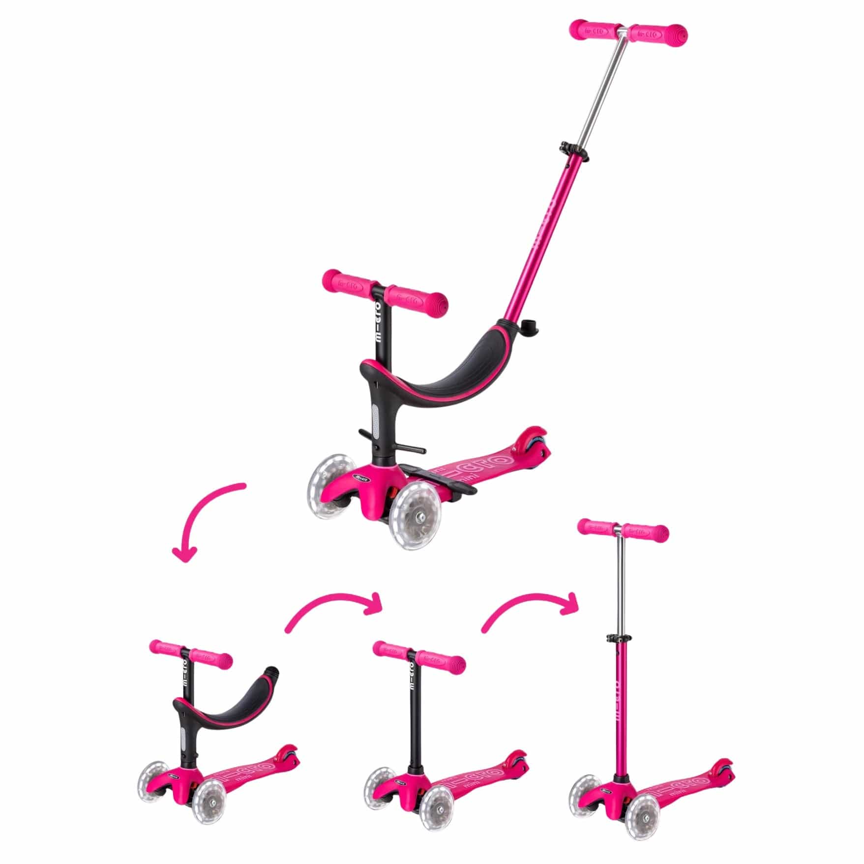 Micro Kickboard Micro Mini2Grow LED Scooter - Pink - MMD362