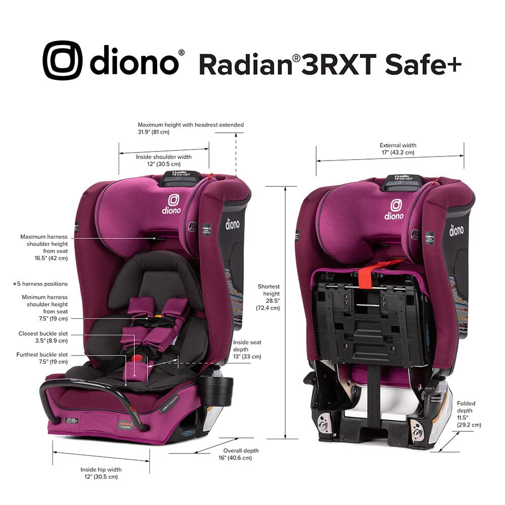 Diono Radian 3RXT SafePlus All-in-One Convertible Car Seat - Purple Plum - 50105-NA-01