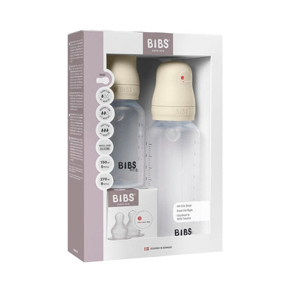 BIBS Baby BPA-Free PP Bottle Grow and Flow Set 5oz/9oz Silicone - Ivory - 50181216