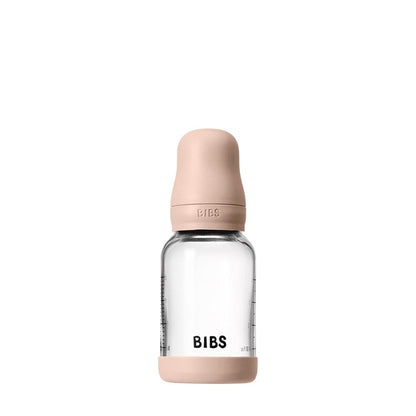 BIBS Baby Glass Bottle Set 4oz Latex, Slow Flow - Blush - 5019244