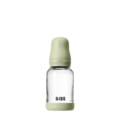 BIBS Baby Glass Bottle Set 4oz Latex, Slow Flow - Sage - 5019250