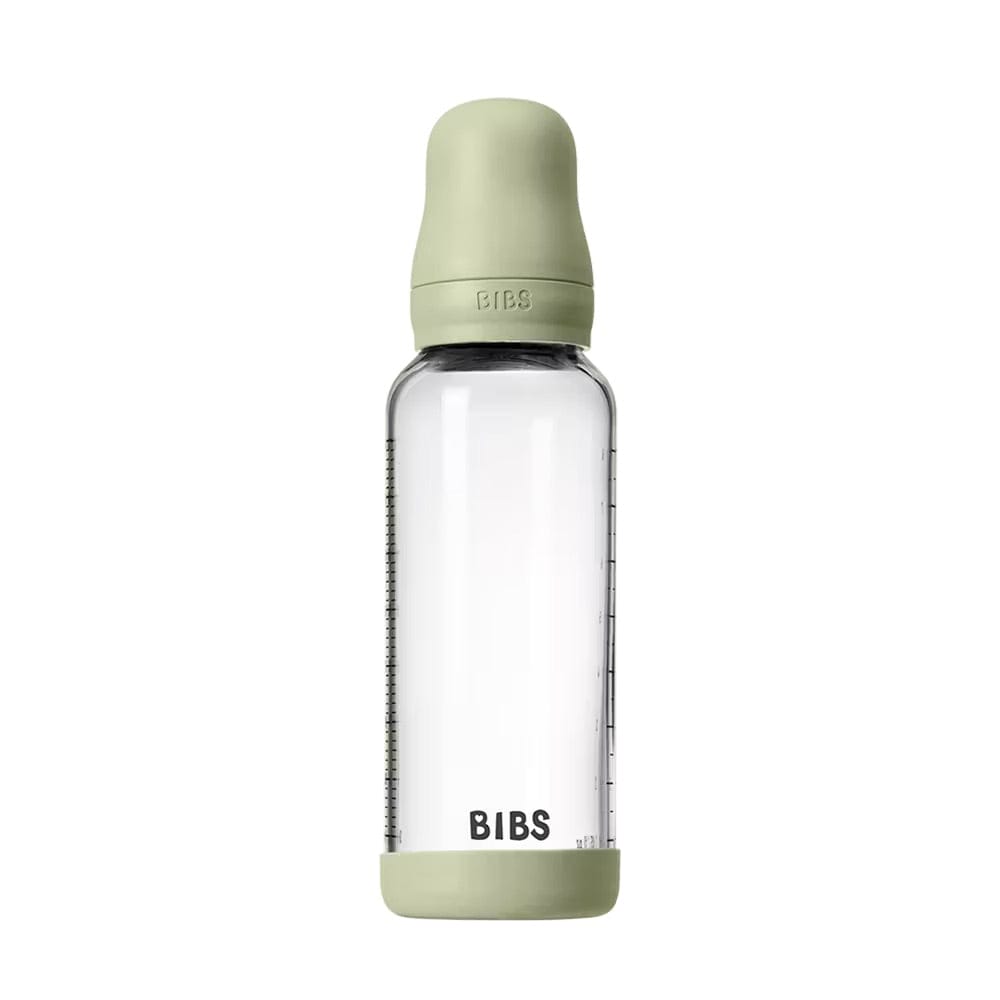 BIBS Baby Glass Bottle Set 8oz Latex, Medium Flow - Sage - 5020250